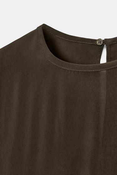 BLOUSE FLUIDE ZW COLLECTION - Marron de Zara - Image 6
