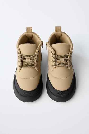 BOTTES MATELASSÉES DÉPERLANTES - Marron sable de Zara - Image 3