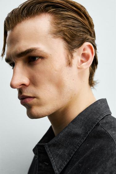 COTTON/LINEN DENIM SHIRT - Black by Zara - Image 4