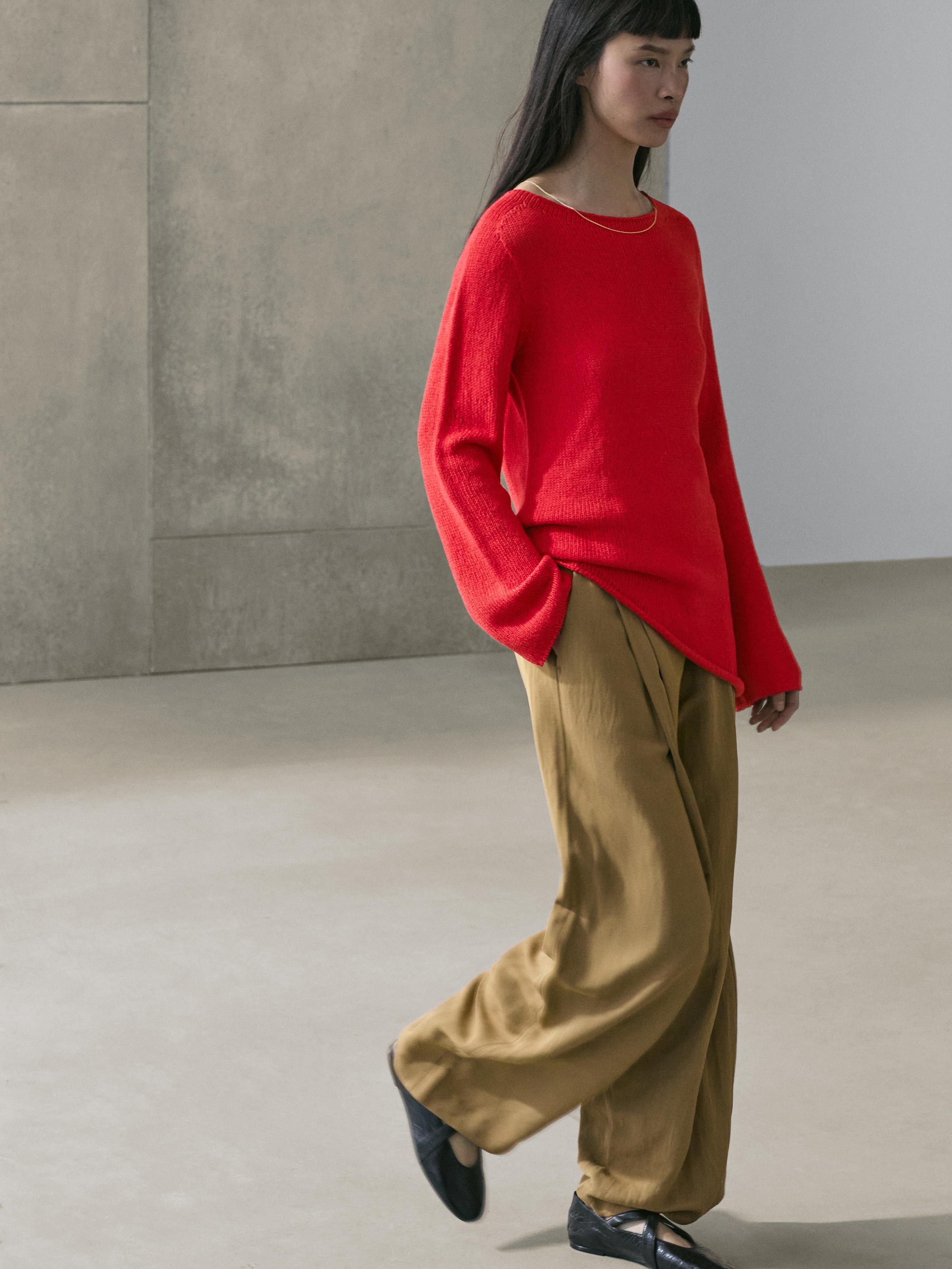 Asymmetric knit sweater