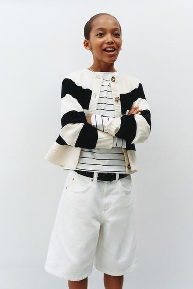 GESTREIFTE STRICKJACKE - Gestreift von Zara