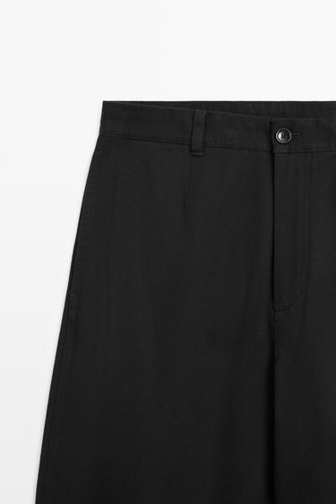 Barrel fit pants with pleat detail — Black 2