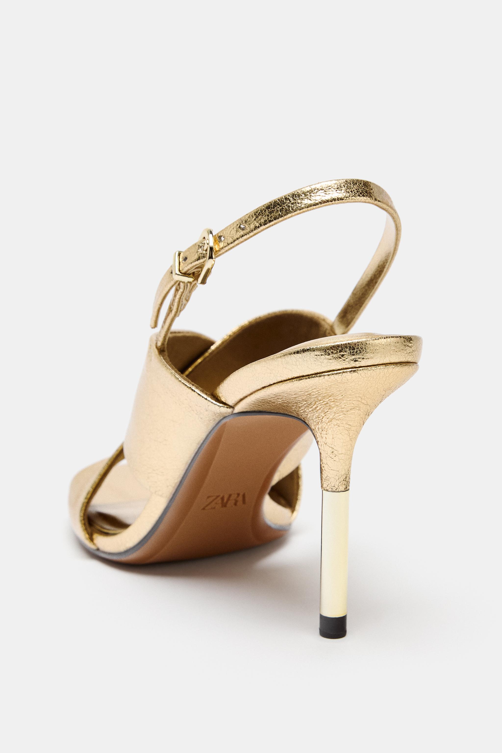LAMINATED EFFECT HEELED SANDALS