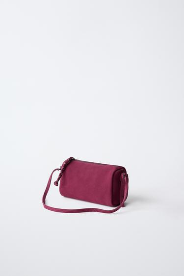 LEATHER SHOULDER BAG — Fuchsia 2