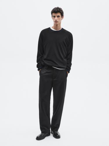 Zara Knit 100% cashmere sweater with crew neck - LIMITED - Black