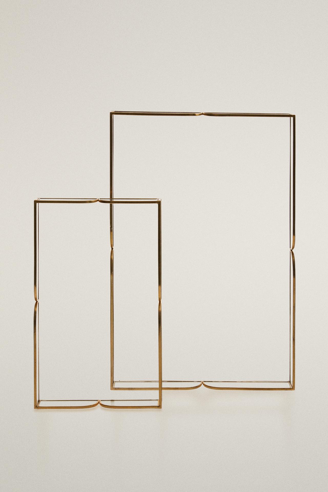 GLASS AND METAL TRAY — Gold