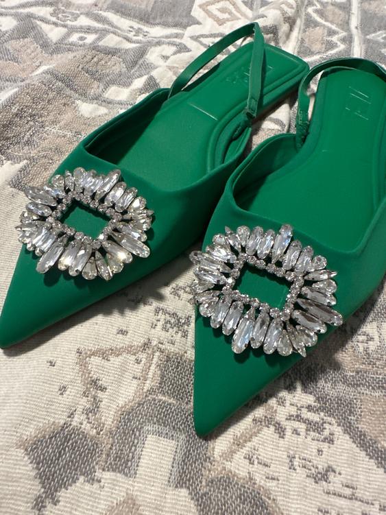 FLAT MULES WITH RHINESTONE DETAIL - Image 3