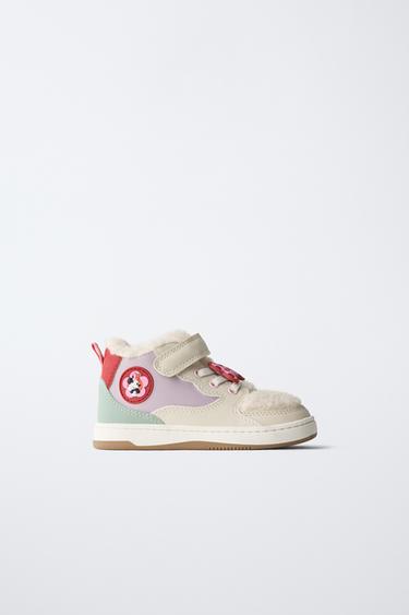 Zara MINNIE MOUSE © DISNEY FLEECE HIGH TOP SNEAKERS - Off White - Image 0