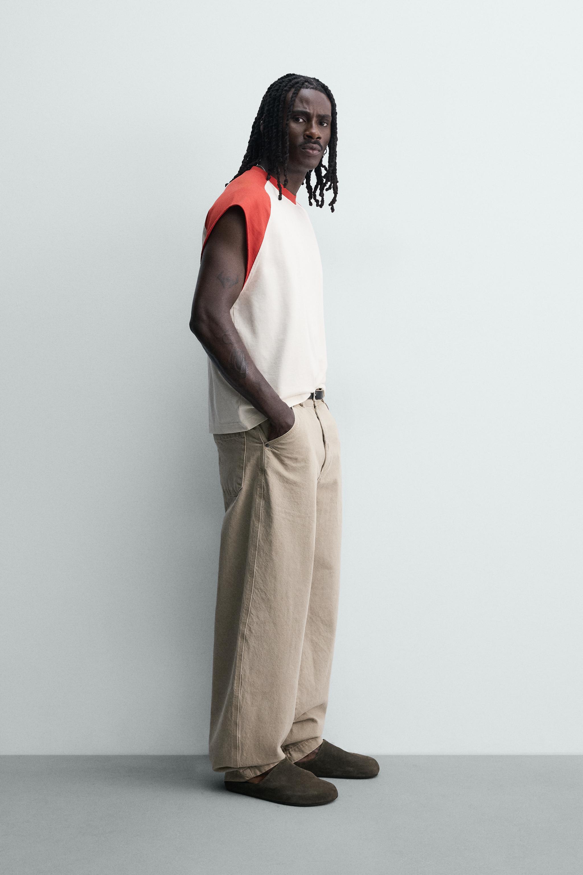 ウォッシュ加工バルーンフィットパンツ - ライトサンド | ZARA Japan