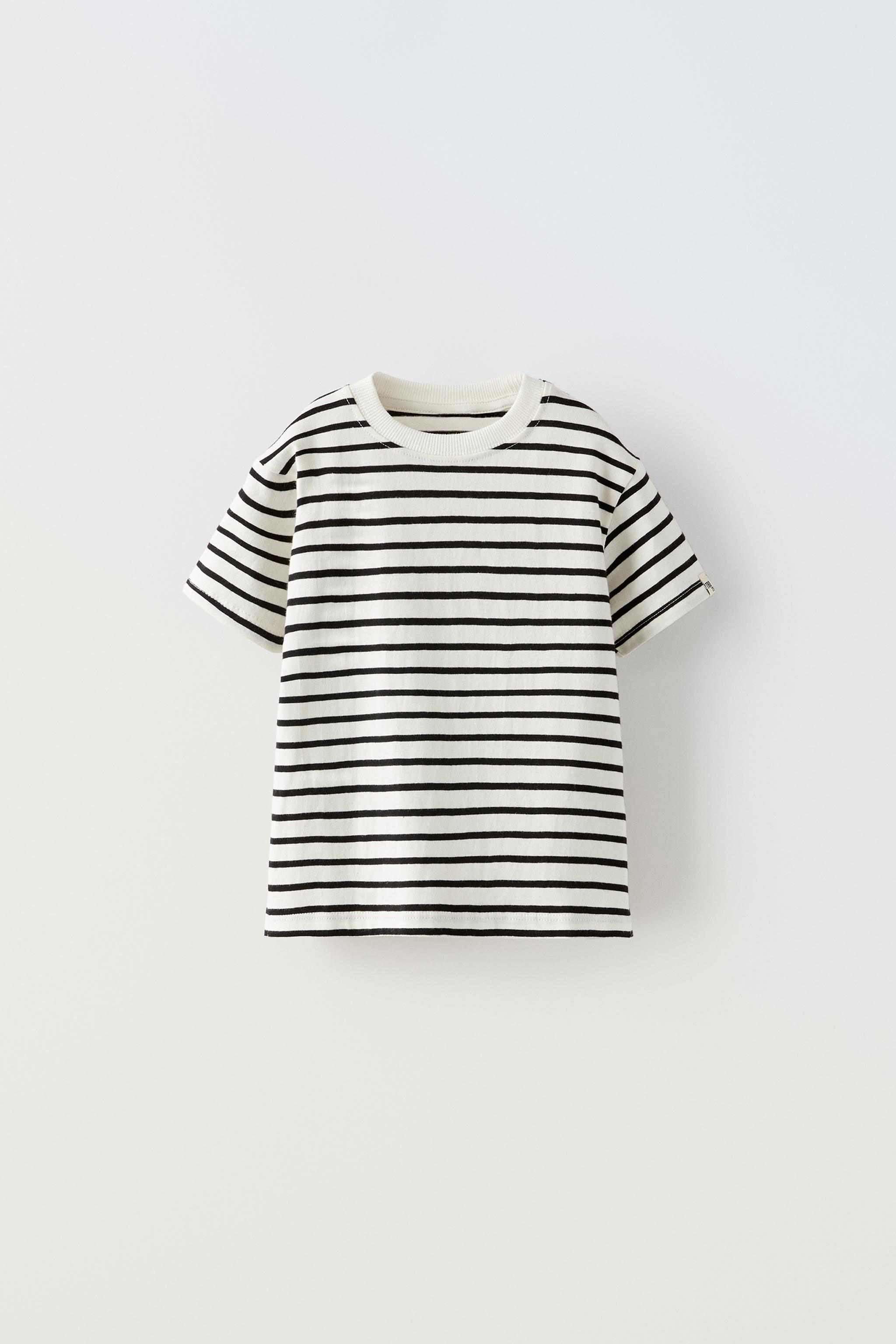 Zara Striped T Shirt White Kids