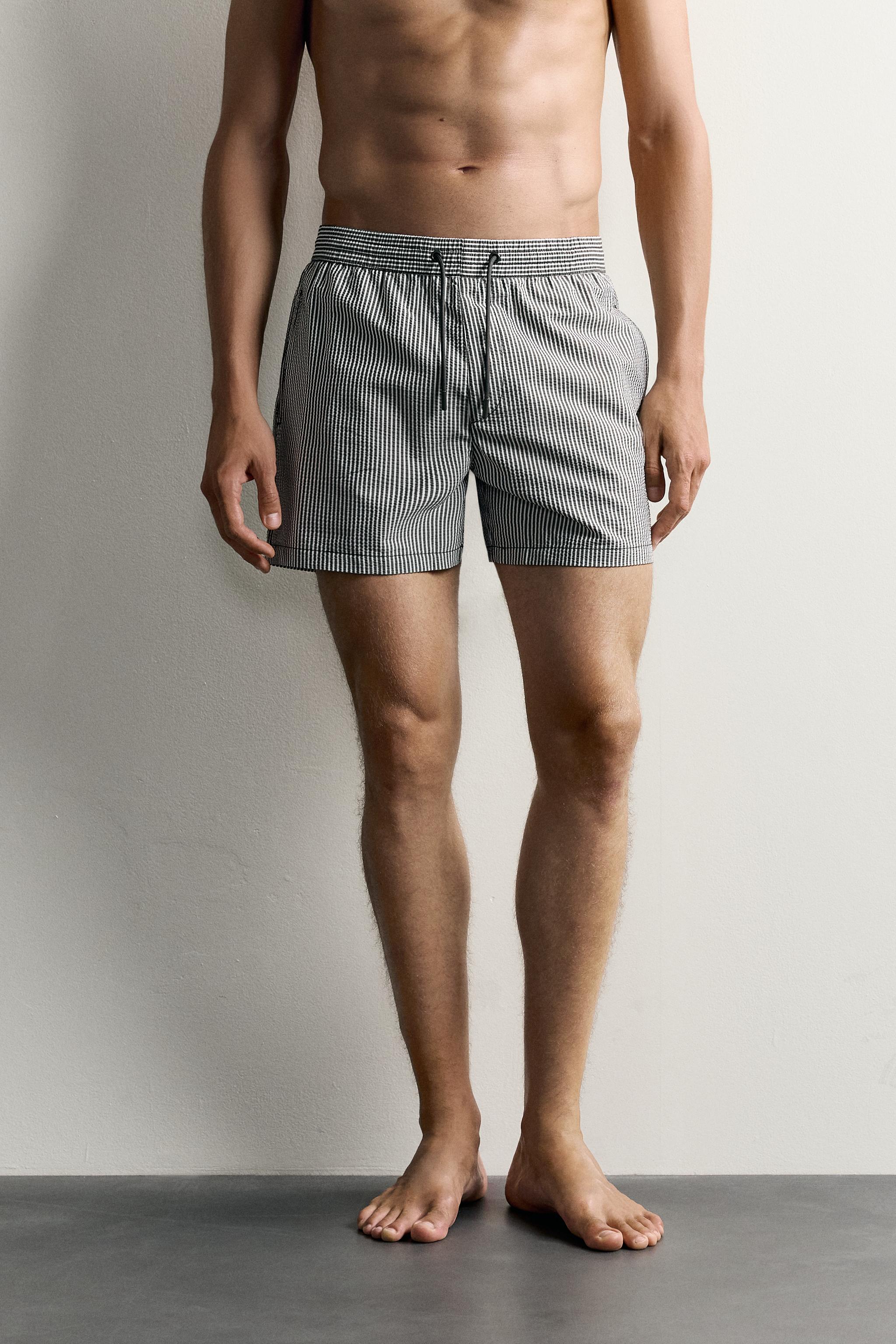 SEERSUCKER MID-LENGTH SWIMSUIT