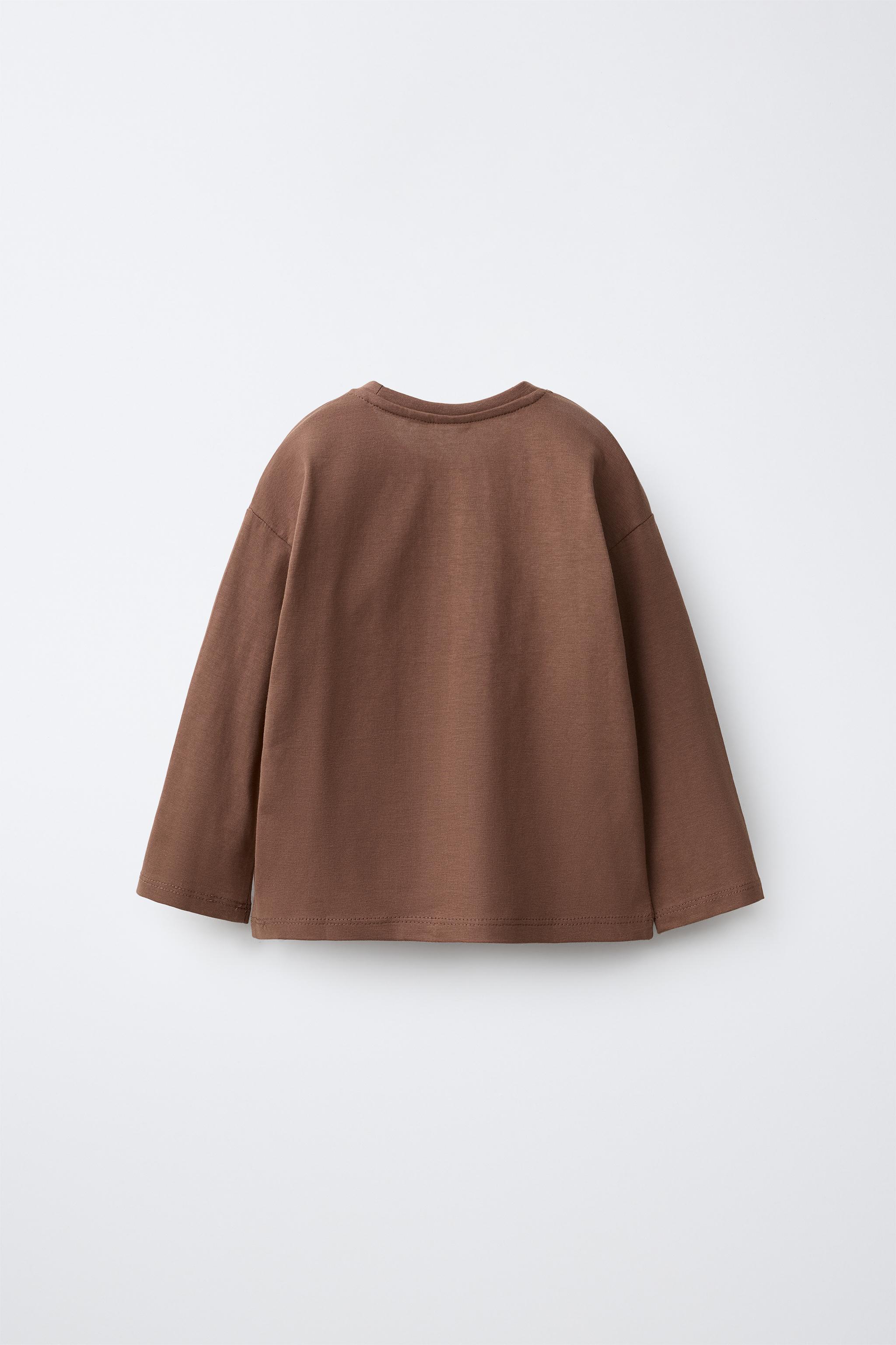 EMBROIDERED HEART T-SHIRT — Chocolate