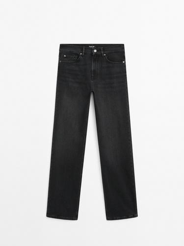 Zara Straight-leg high-waist jeans - Black
