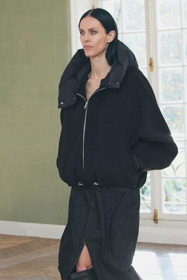 CHAQUETA COMBINADA CON LANA ZW COLLECTION - Negro de Zara
