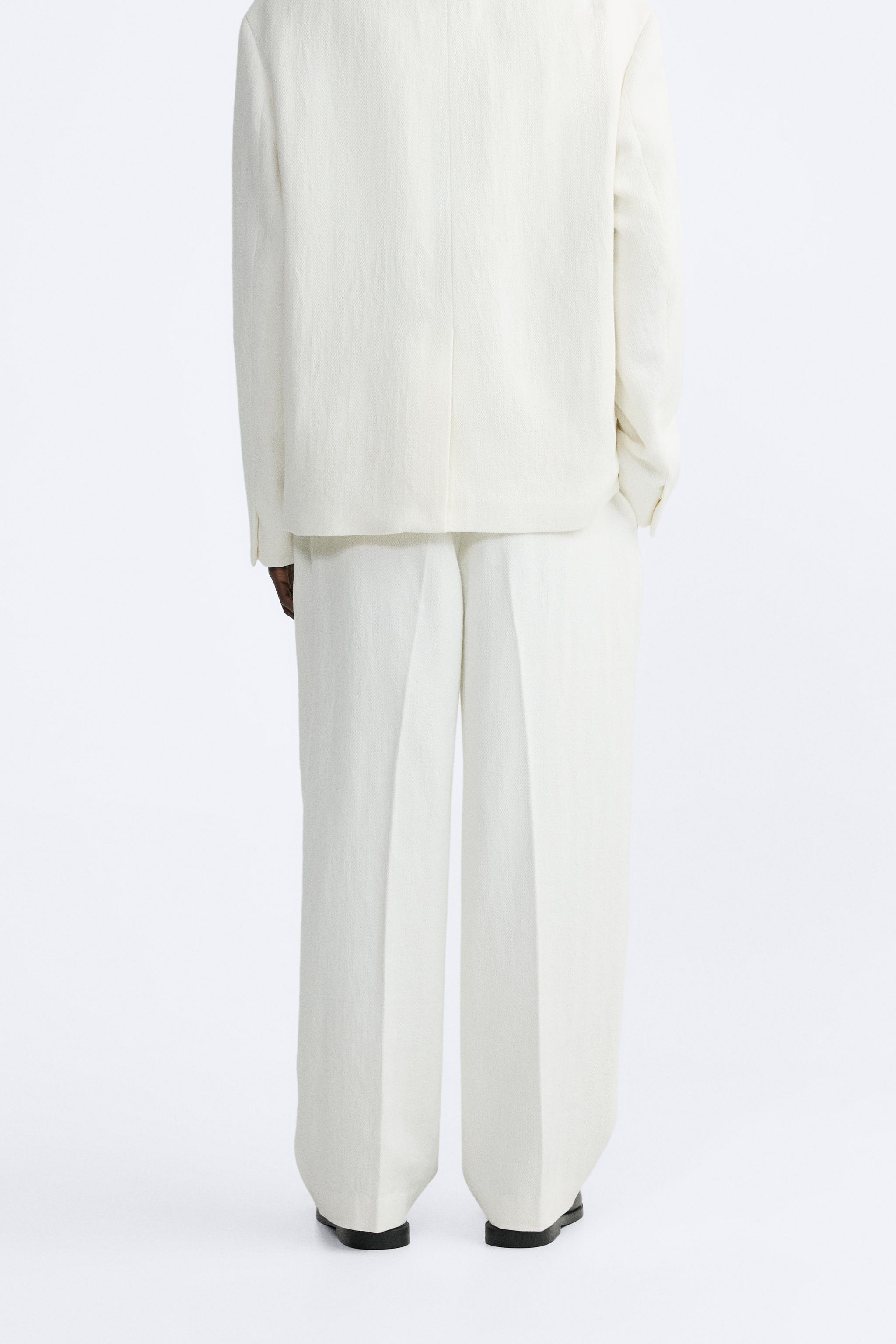 HERRINGBONE SUIT PANTS LIMITED EDITION - White | ZARA Canada