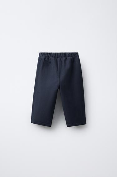 PANTALON EN SERGE À BOUTON - Bleu marine de Zara - Image 1