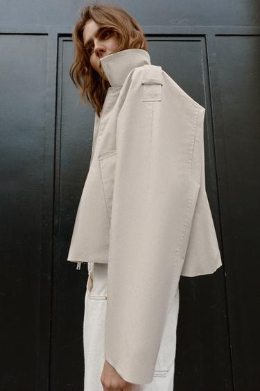 CROPPED DOUBLE-BREASTED TRENCH COAT - Stone by Zara - Image 5