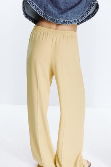WIDE-LEG SEAM TROUSERS - Yellow by Zara - Image 4
