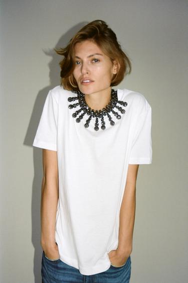 HEAVY COTTON T-SHIRT - White by Zara
