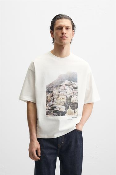 T-SHIRT WITH PHOTO PRINT - White by Zara - Image 1