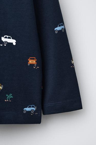 T-SHIRT À IMPRIMÉ VOITURES - Bleu marine de Zara - Image 3