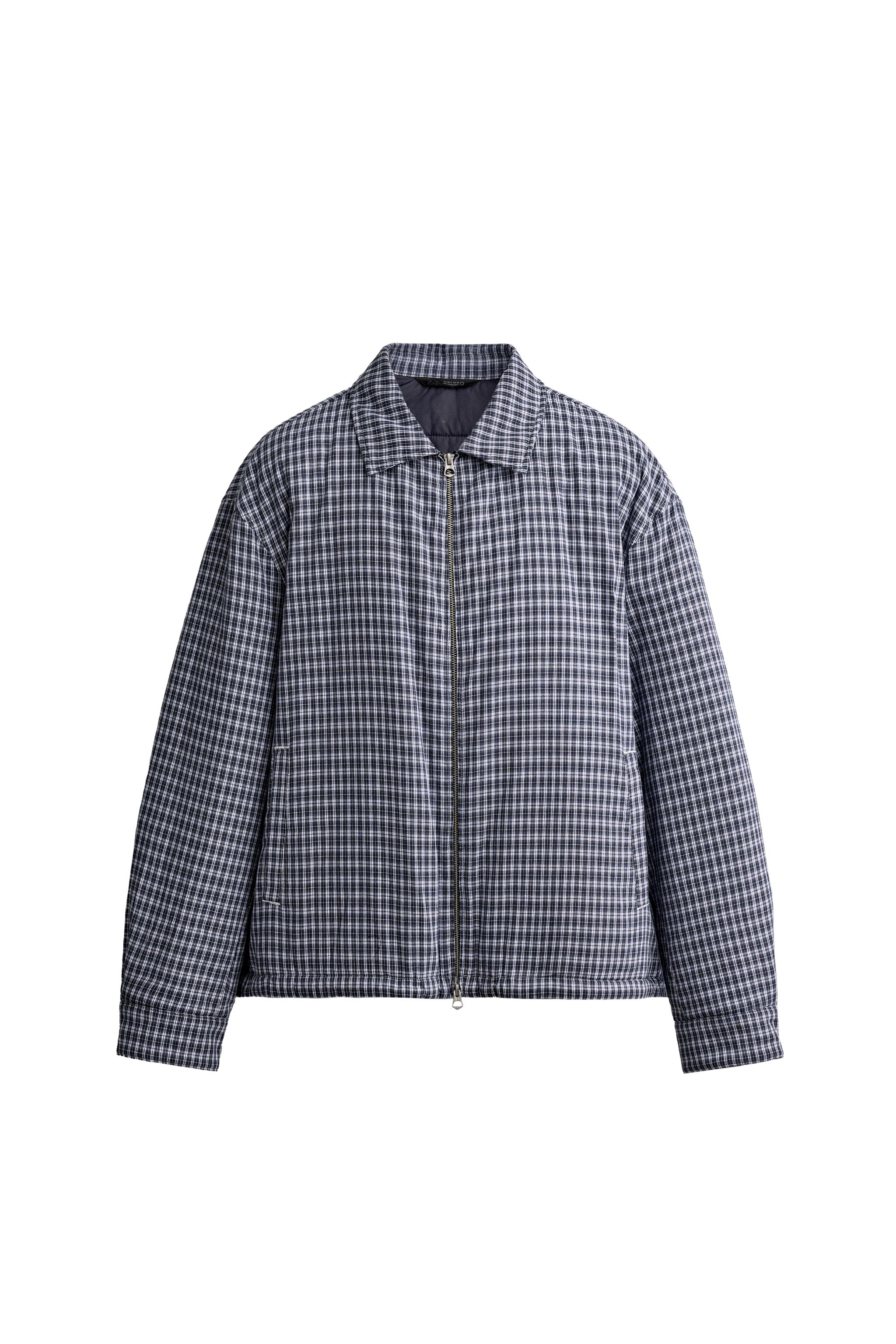新品タグ付き【ZARA】チェックスーツ　上下+長袖シャツ ネイビー 122㎝ キルティング チェックシャツジャケット - ブルー | ZARA Japan / 日本