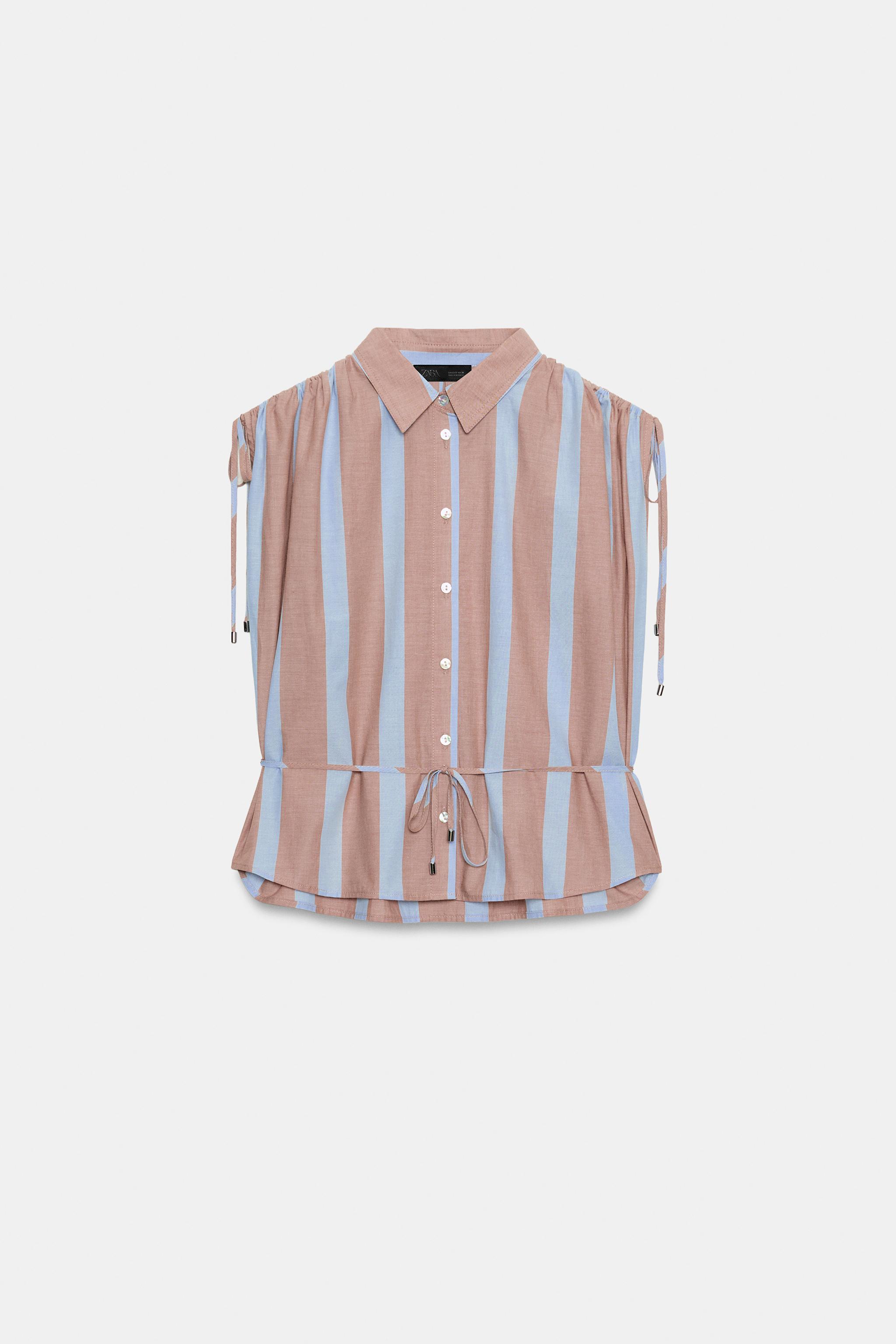 LACED STRIPED SHIRT