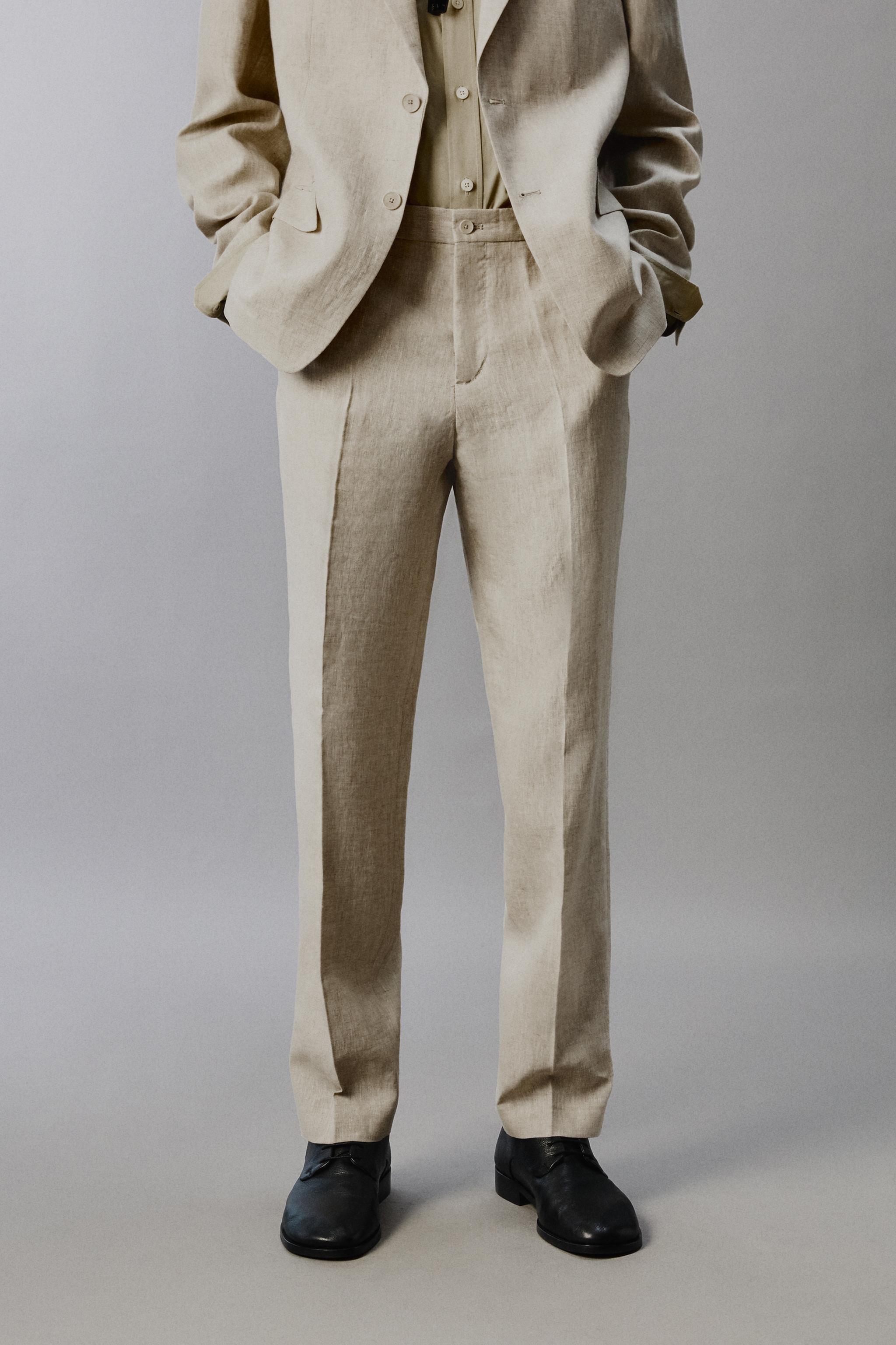 PANTALON DE COSTUME 100% LIN
