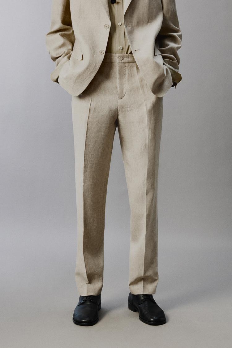 ZARA 100% LINEN SUIT TROUSERS