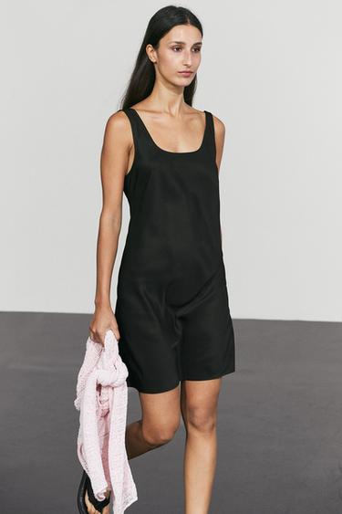Flowing short strap dress — Black 2
