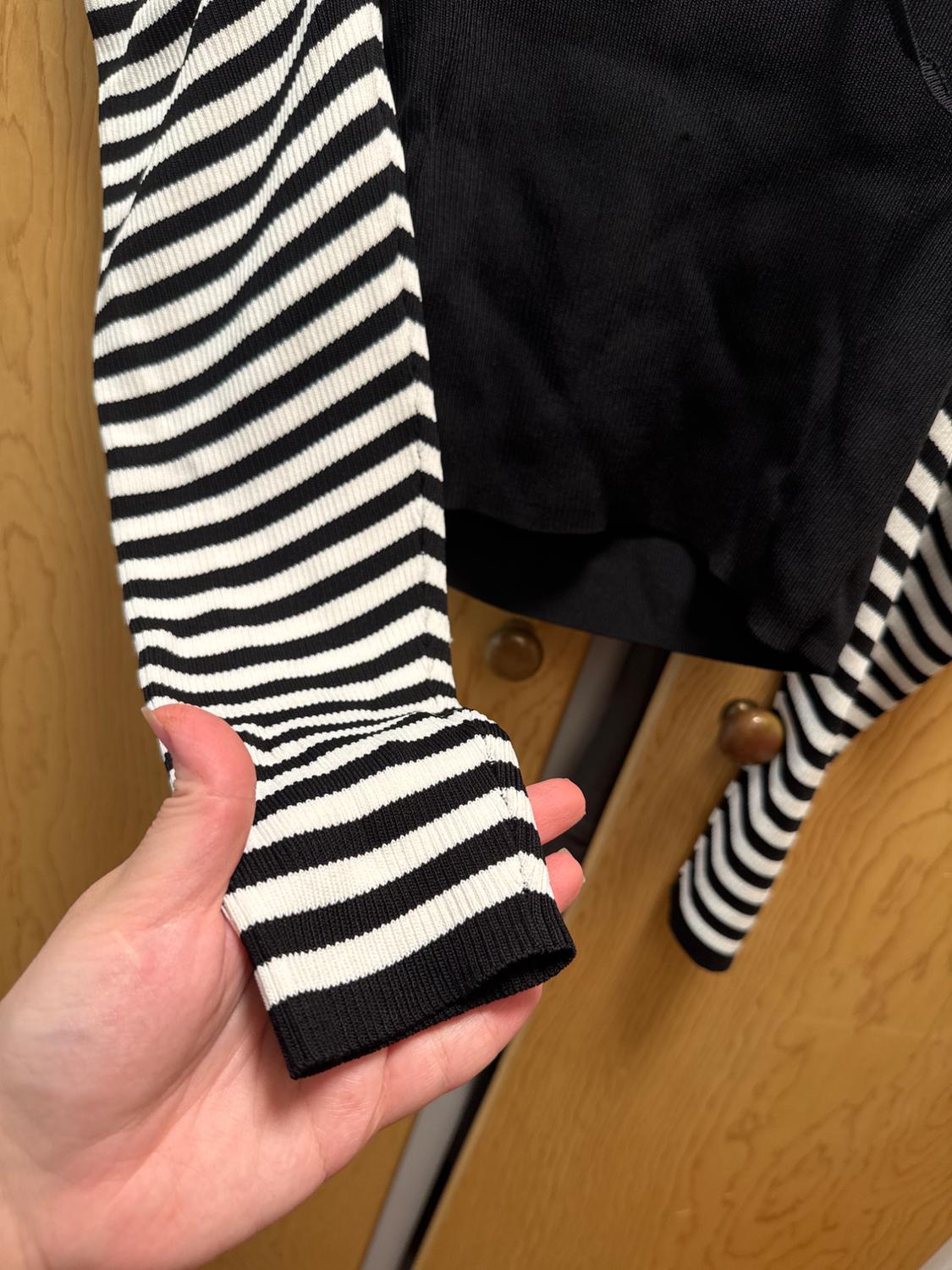STRIPED CROPPED SHIRT WITH PUFFED LONG SLEEVE - Image 6