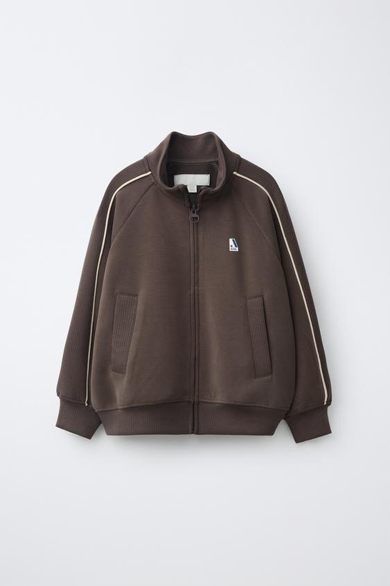 SPORTY CONTRAST-TRIM JACKET - Dark brown de Zara - Imagen 0