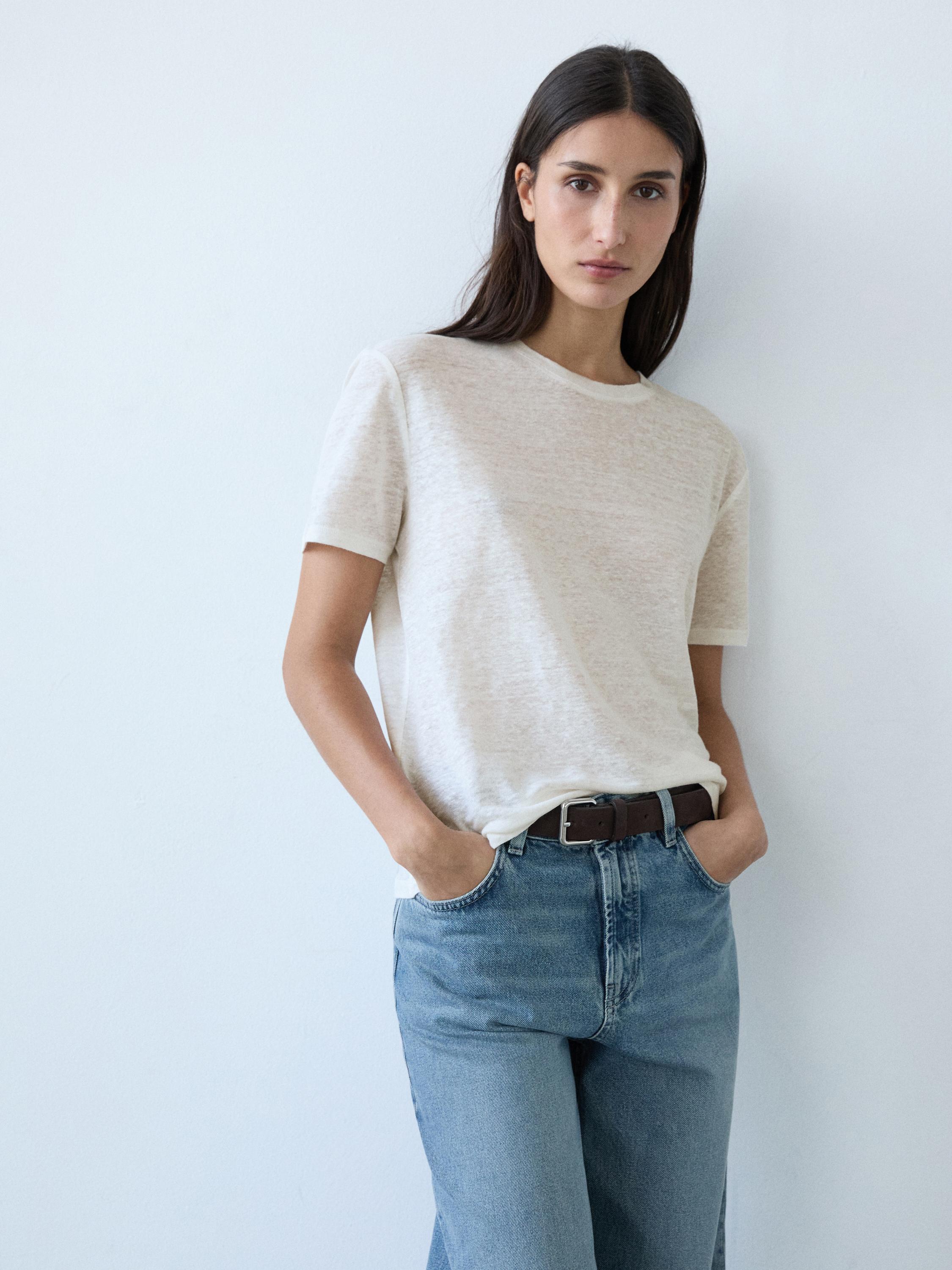 T-shirt manches courtes lin