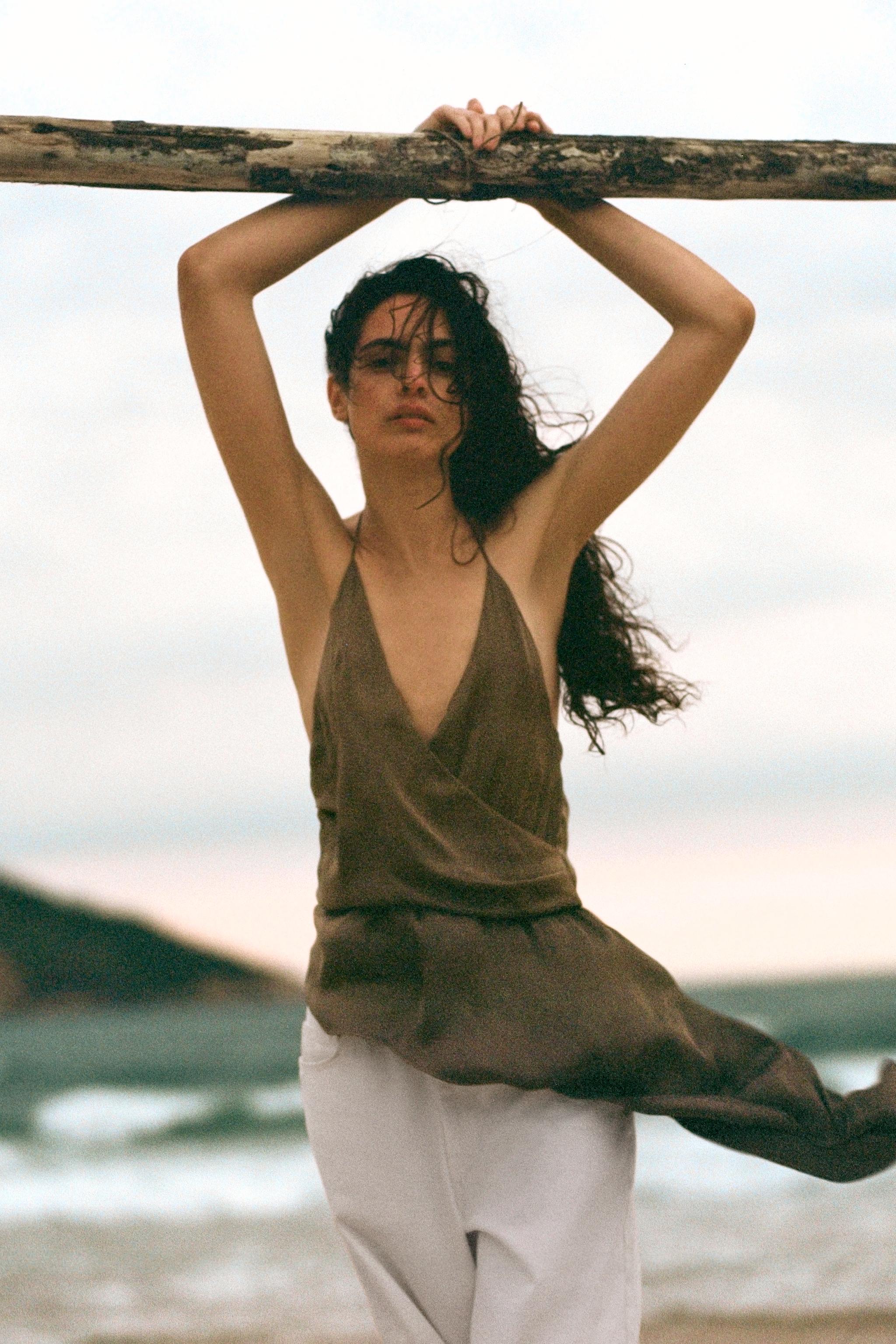 ASYMMETRIC SATIN TOP - Aubergine | ZARA South Africa