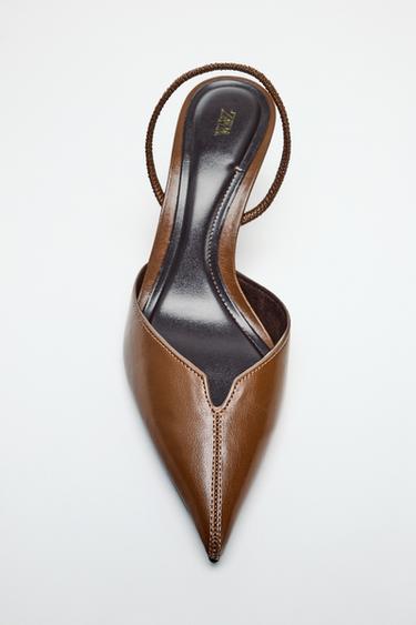 ZAPATO TACÓN DESTALONADO - Marrón de Zara