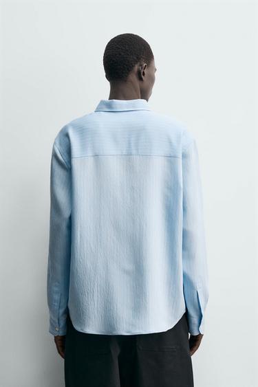 CHEMISE FLUIDE À RAYURES - Bleu clair de Zara - Image 2