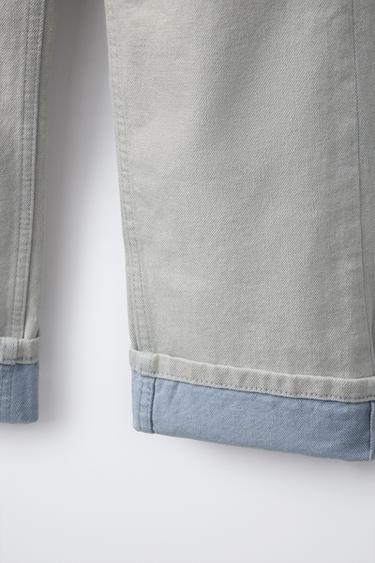 STRAIGHT-LEG JEANS WITH HEMS - Sky blue by Zara - Image 3