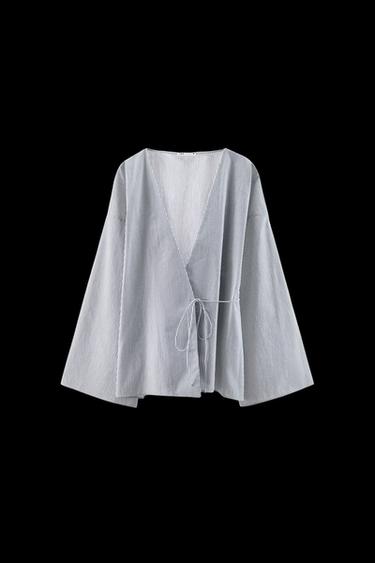 STRIPED KIMONO SHIRT - striped by Zara - Image 0