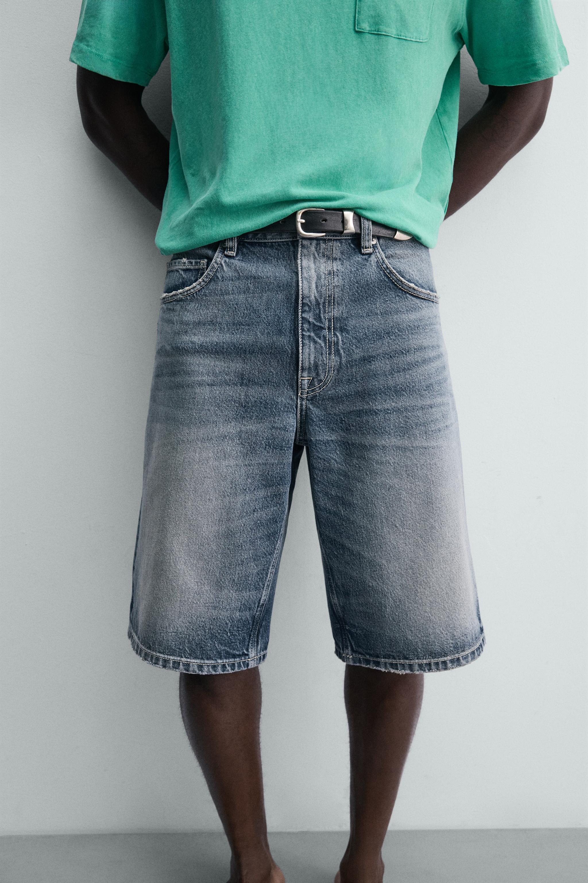 Zara RELAXED FIT DENIM BERMUDA görsel 5
