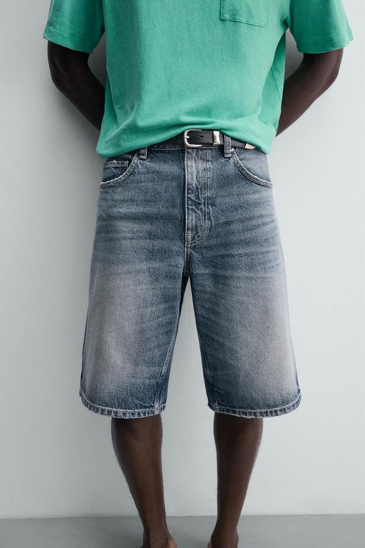 Pantalones cortos Bermuda de denim de corte relajado 5