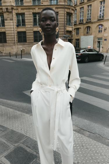 SATIN SHIRT - Ecru by Zara