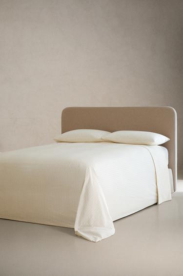 STRIPED WASHED COTTON DUVET COVER - Yellow by Zara - Image 1