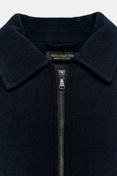 VESTE AVEC LAINE ZW COLLECTION - Bleu marine de Zara - Image 9