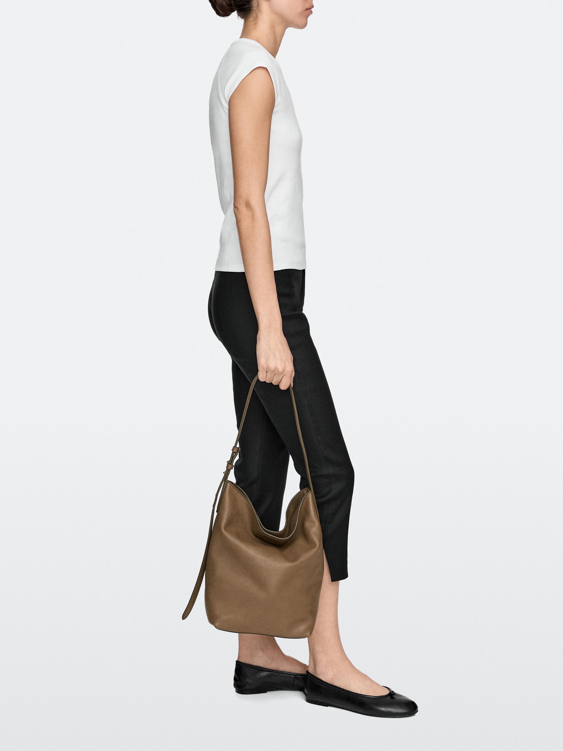 Nappa leather bucket bag — Black gold