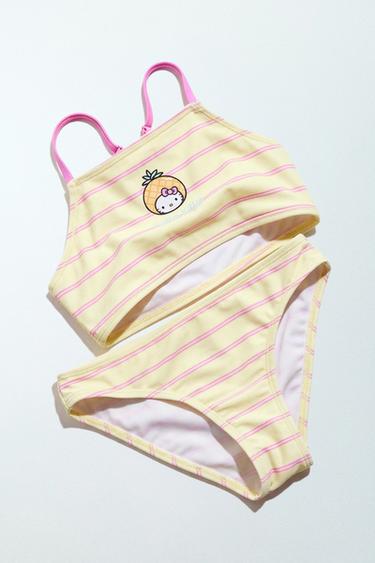 Zara 6-14 YEARS/ HELLO KITTY © SANRIO STRIPED BIKINI - Light yellow