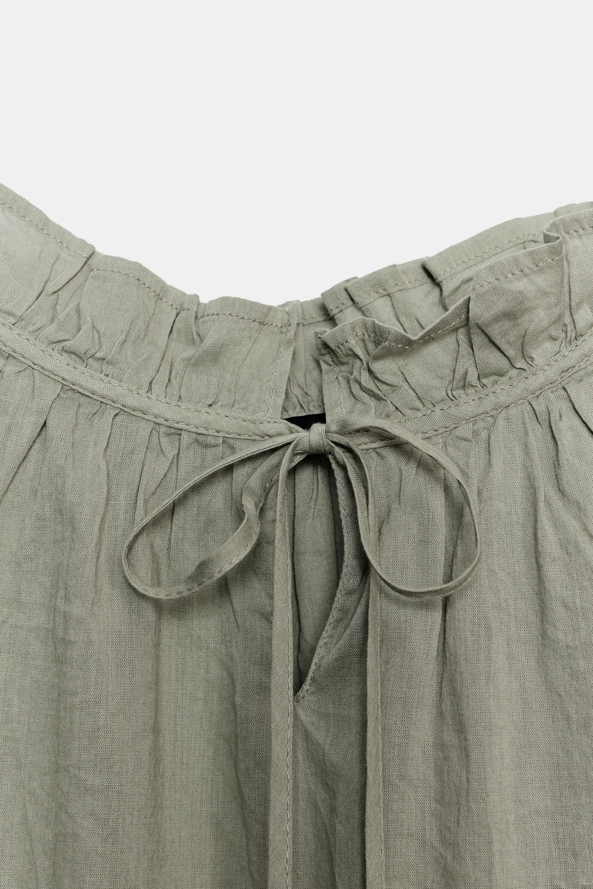 WASHED TIE-STRAP TOP