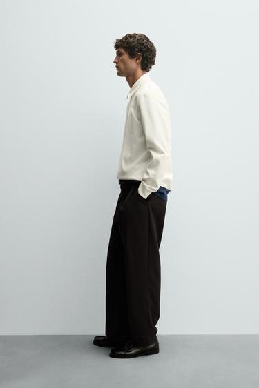 SWEAT POLO INTERLOCK ZIPPÉ - Blanc cassé de Zara - Image 3