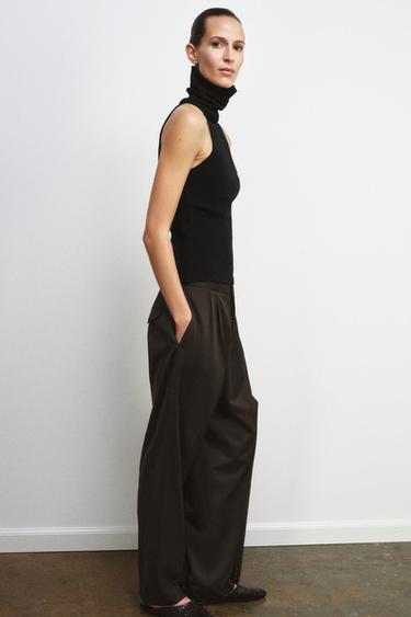 TOP COL MONTANT SANS MANCHES - Noir de Zara - Image 4