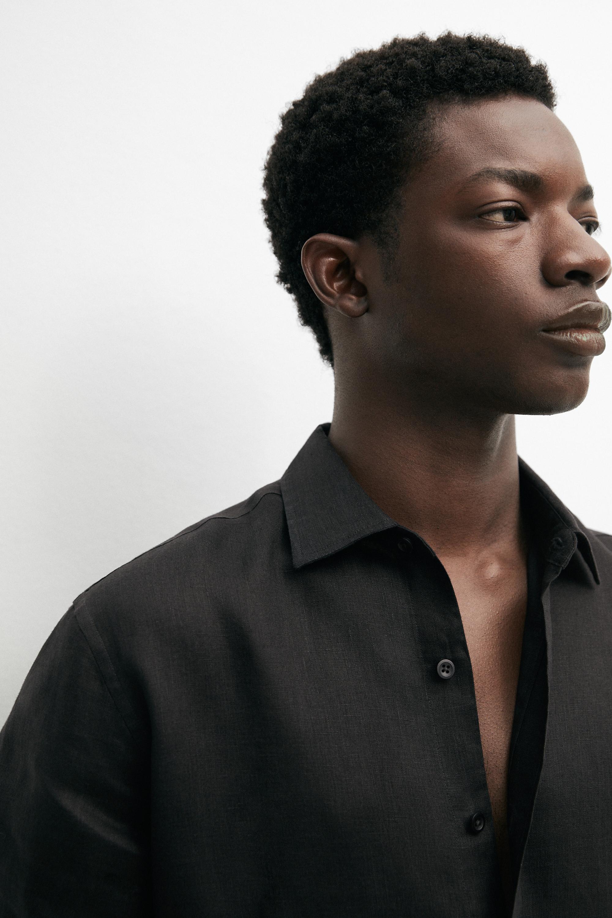 Slim fit 100% linen shirt