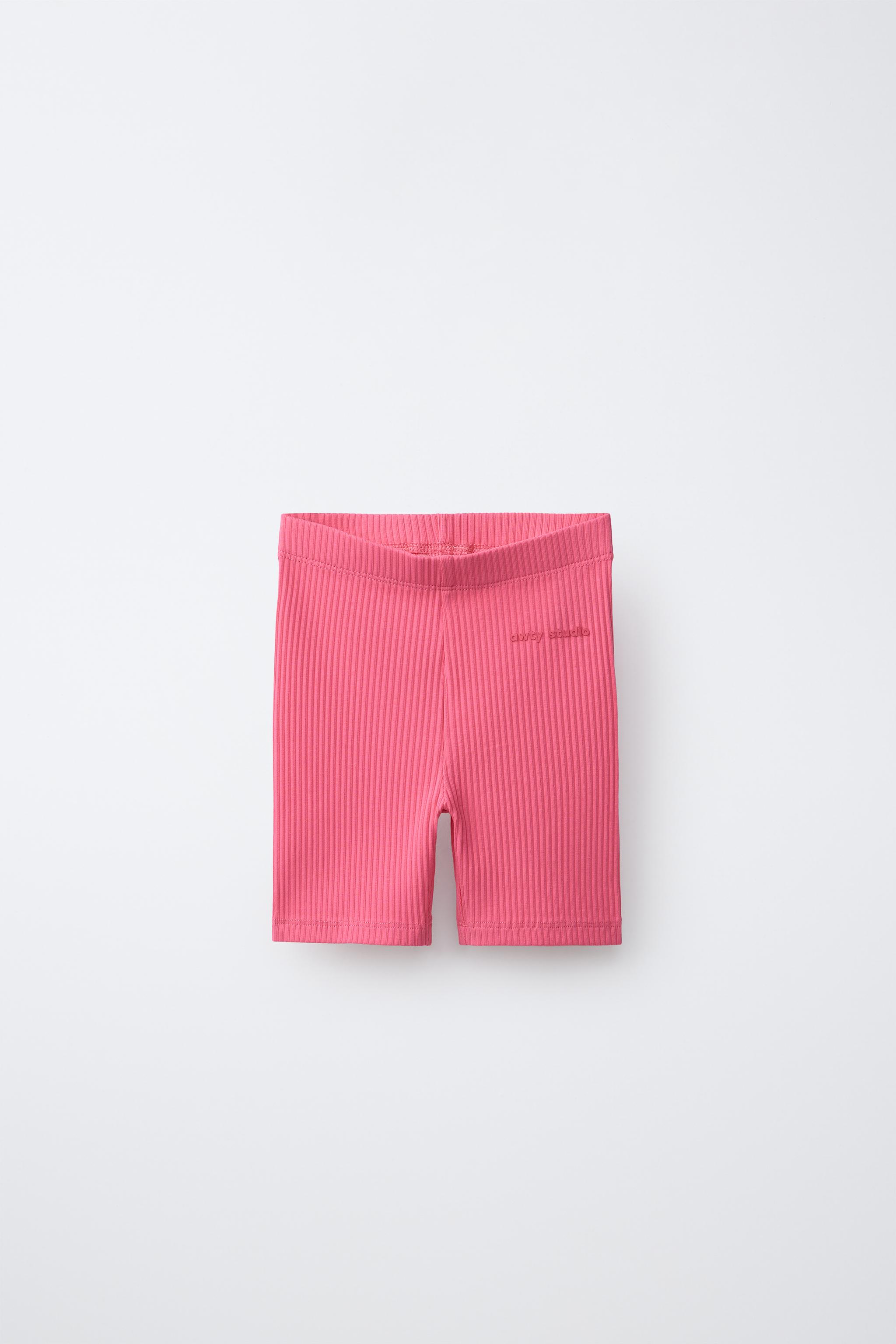RIBBED TEXTURED CYCLING LEGGINGS — Coral
